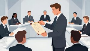 Адвокат представляет доказательства в суде, проводя оспаривание завещания в кассации в 2026 году
